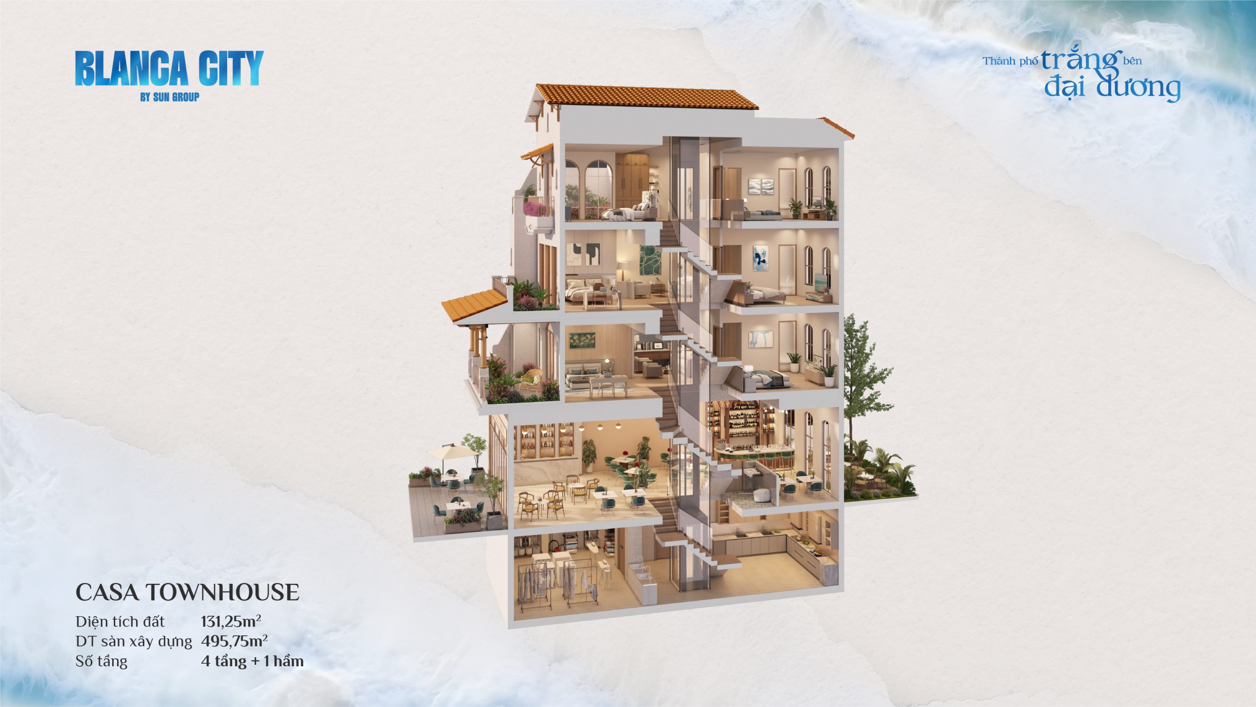 Mặt cắt đứng Casa TH